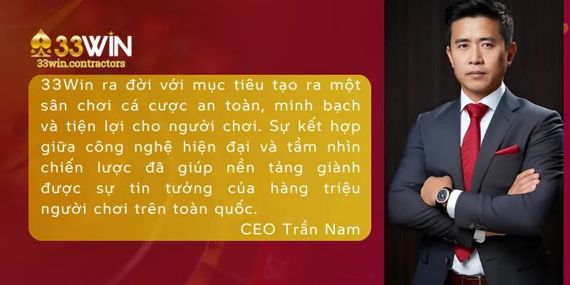 Giới thiệu về CEO Trần Nam và hành trình khởi nghiệp với 33win